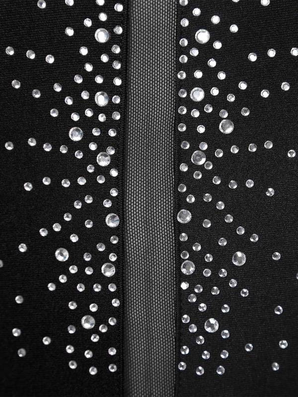 Women Sleeveless Shiny Rhinestone Figure Skating Leotard Dress thumb