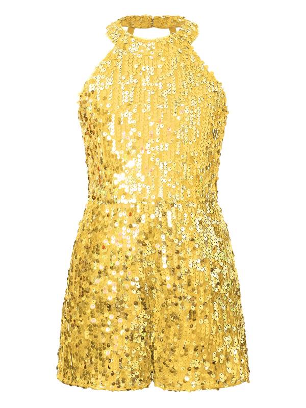 Kids Girls Allover Sequin Tank Top Jumpsuits thumb