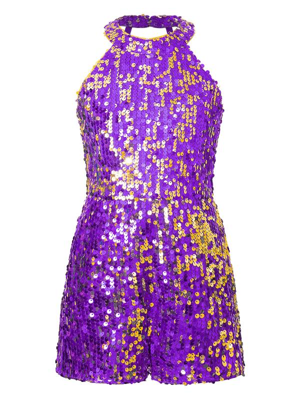 Kids Girls Allover Sequin Tank Top Jumpsuits thumb