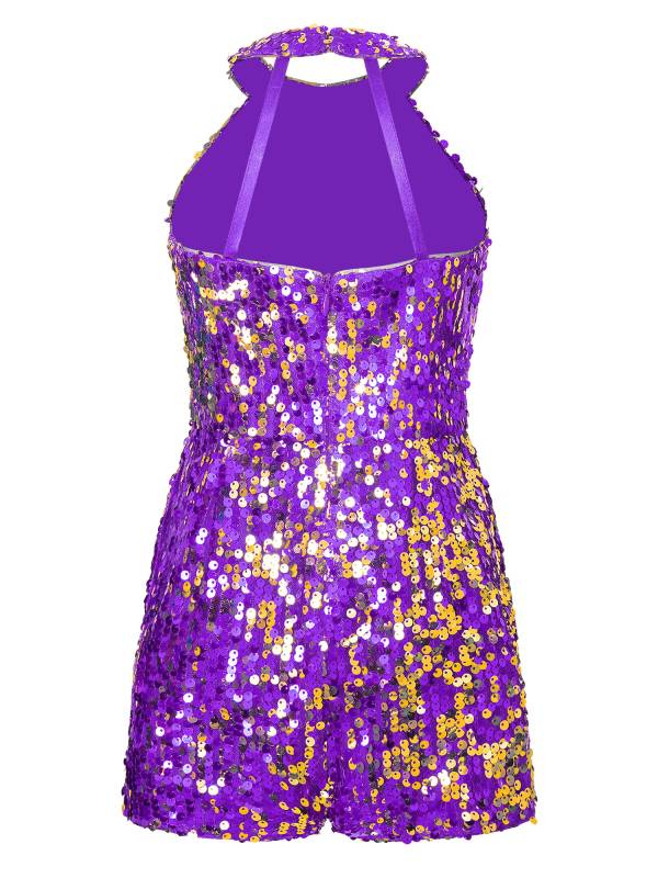 Kids Girls Allover Sequin Tank Top Jumpsuits thumb