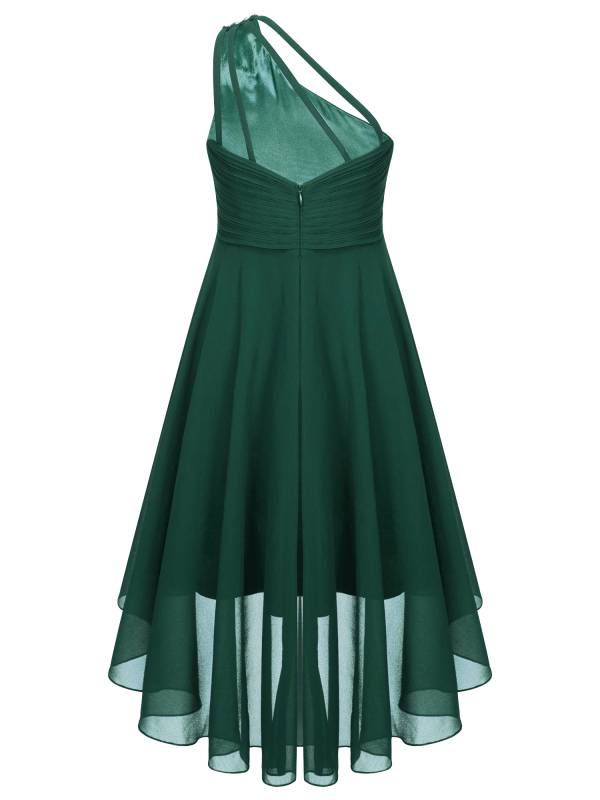 Kids Girls Sequin One Shoulder High-Low Dress thumb