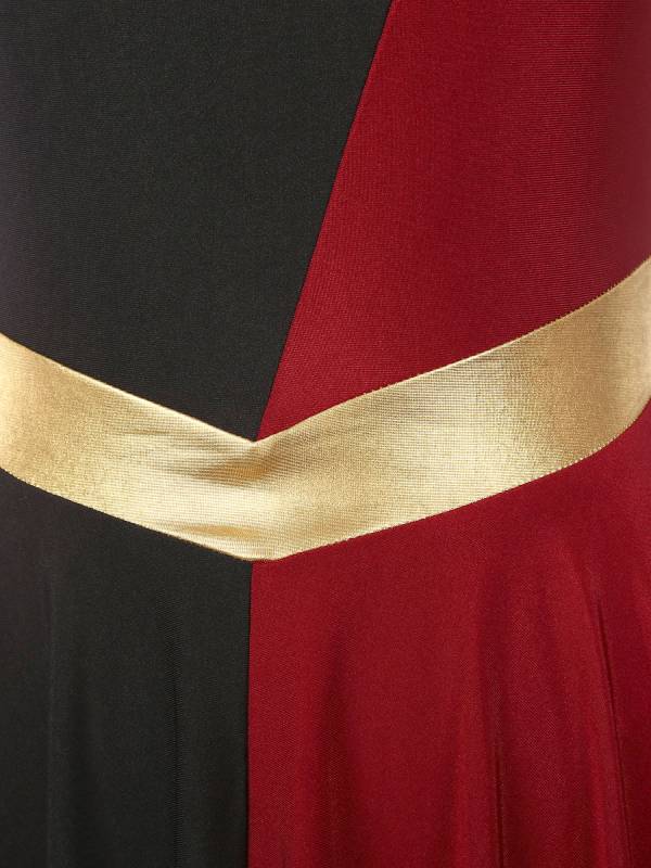 Women Color Block Sleeveless Hollow Worship Dance Dress thumb