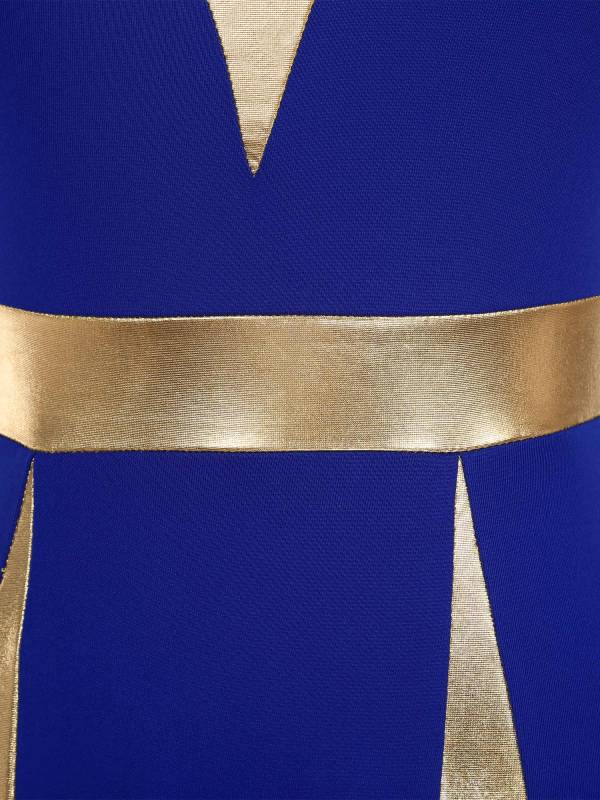 Women Sleeveless Color Block Church Worship Dance Dress(no white underdress) thumb