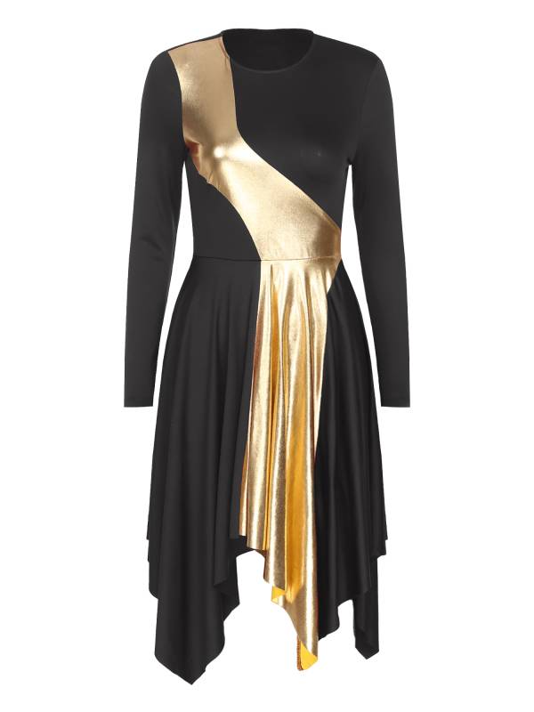 Women Long Sleeve Church Worship Dance Dress thumb