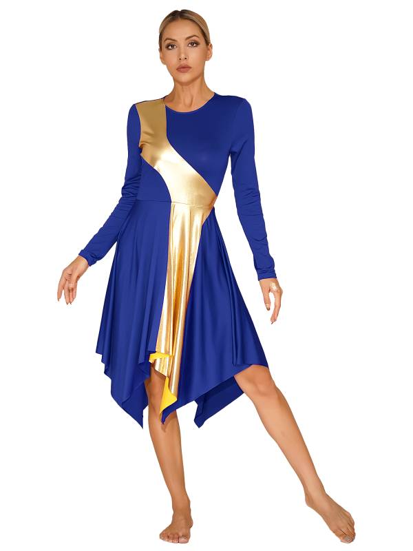 Women Long Sleeve Church Worship Dance Dress thumb