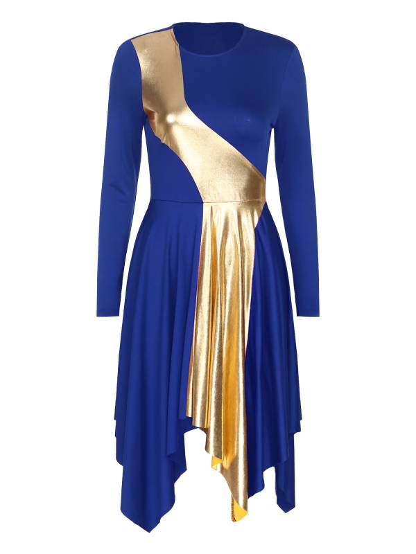 Women Long Sleeve Church Worship Dance Dress thumb