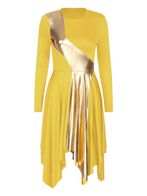 Women Long Sleeve Church Worship Dance Dress thumb