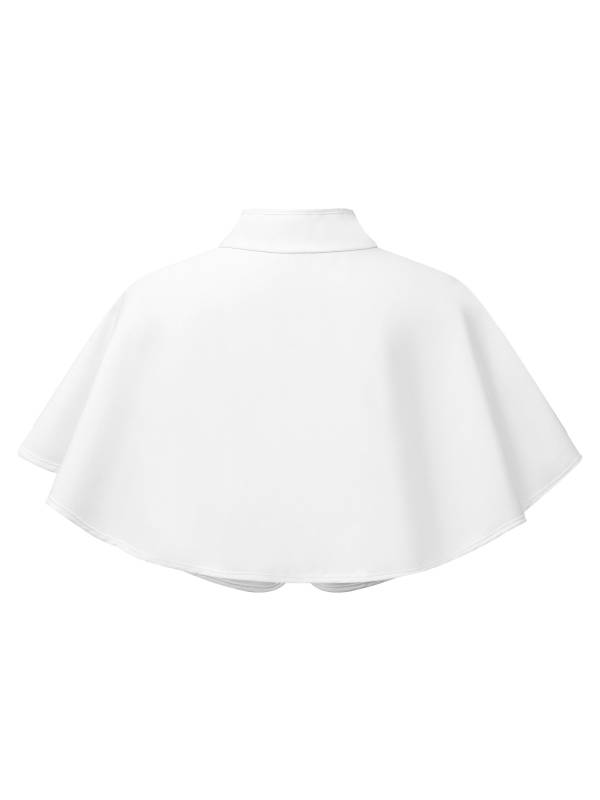 Kids Girls Christmas Brooch Mock Collar Open Front Cap Bolero Dress Accessory thumb