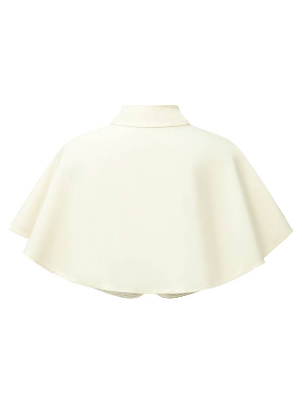Kids Girls Christmas Brooch Mock Collar Open Front Cap Bolero Dress Accessory thumb