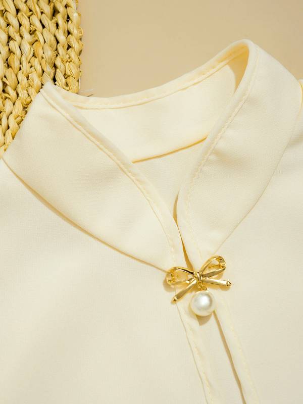Kids Girls Christmas Brooch Mock Collar Open Front Cap Bolero Dress Accessory thumb