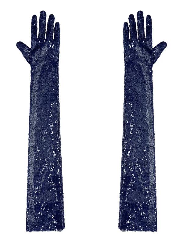 Women Sequin Mesh Vintage 1920s Long Gloves thumb
