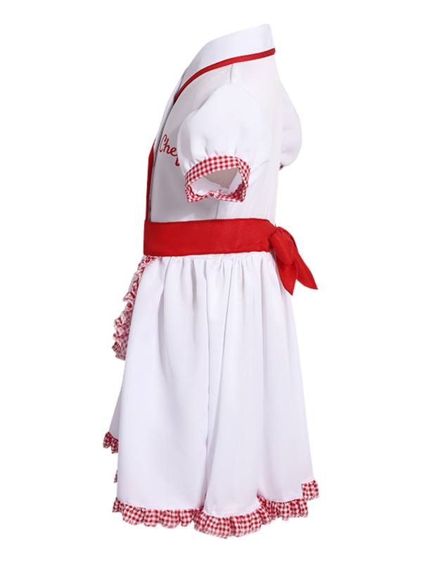 Chef Costume Dress Top with Hat for Kids Girls and Boys thumb