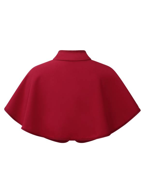 Kids Girls Christmas Brooch Mock Collar Open Front Cap Bolero Dress Accessory thumb