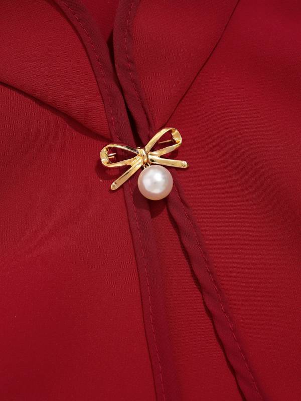 Kids Girls Christmas Brooch Mock Collar Open Front Cap Bolero Dress Accessory thumb