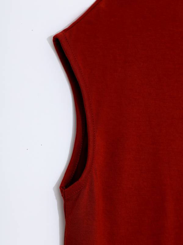 Men Solid Color Sleeveless Casual Round Neck Sports T-shirt thumb
