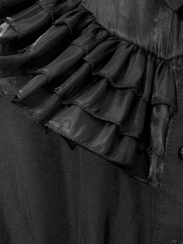 Kids Girls Wednesday Addams Black Flounce Mesh Dress for Holloween thumb