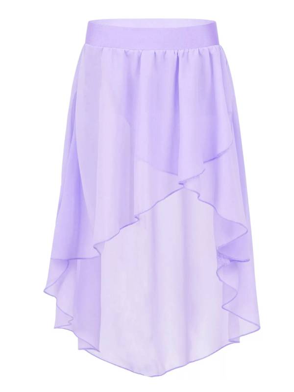 Kids Girls High-Low Chiffon Jazz Dance Studio Practice Skirt thumb
