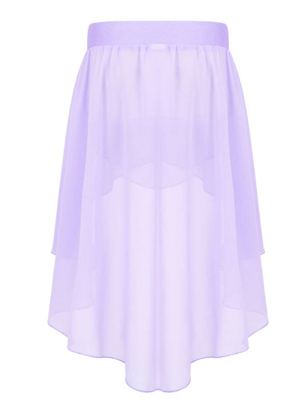 Kids Girls High-Low Chiffon Jazz Dance Studio Practice Skirt thumb
