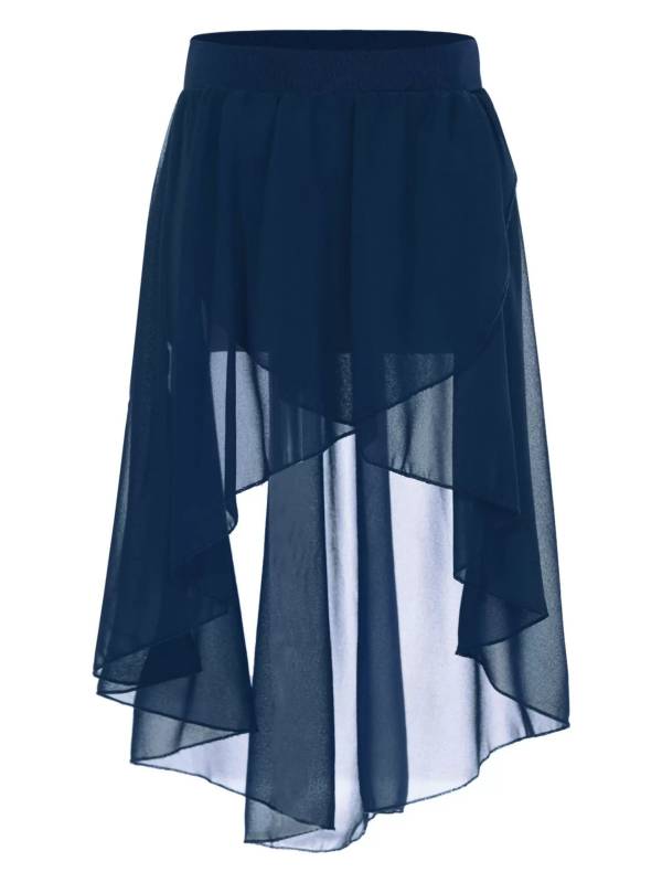 Kids Girls High-Low Chiffon Jazz Dance Studio Practice Skirt thumb