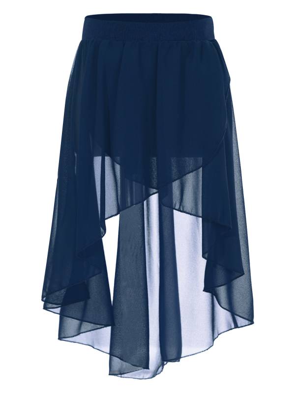 Kids Girls High-Low Chiffon Jazz Dance Studio Practice Skirt thumb