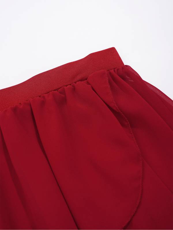Kids Girls High-Low Chiffon Jazz Dance Studio Practice Skirt thumb