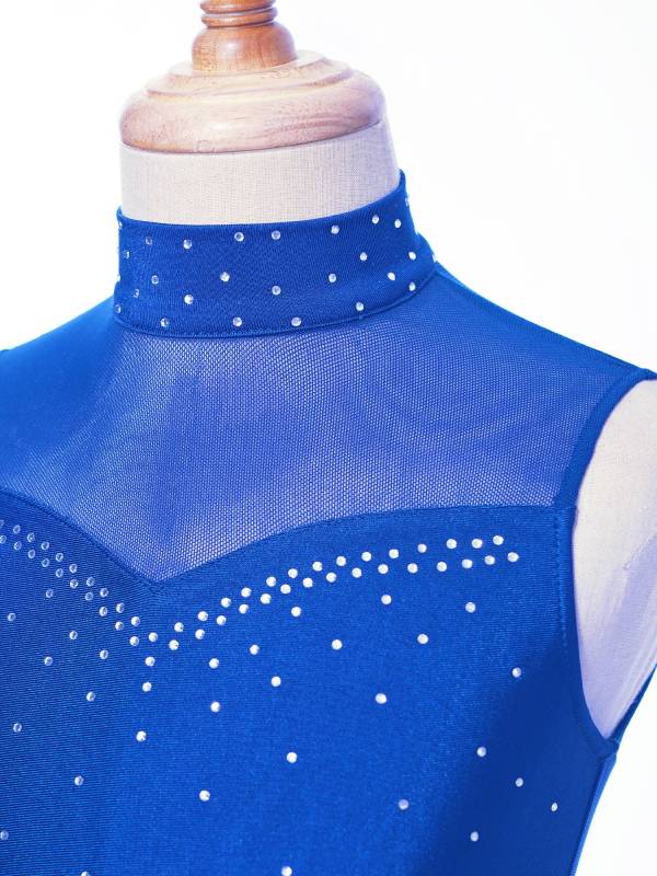 Kids Girls Sleeveless High-Low Lyrical Dance Leotard Dress thumb