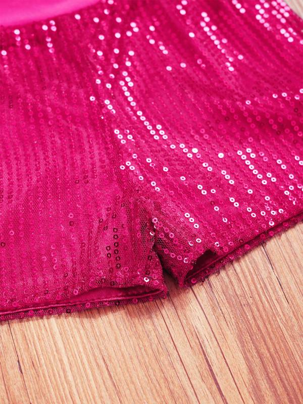 Kids Girls Allover Sequins Jazz Dance Shorts thumb