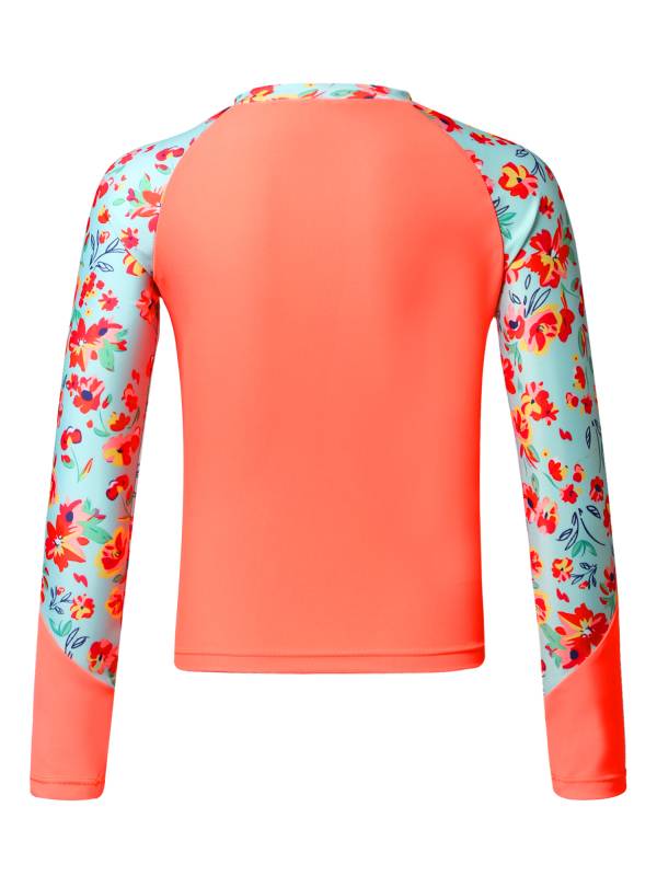 Kids Girls Long Sleeve UPF50+ Rash Guard Swimming Top thumb