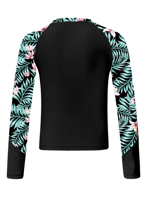 Kids Girls Long Sleeve UPF50+ Rash Guard Swimming Top thumb