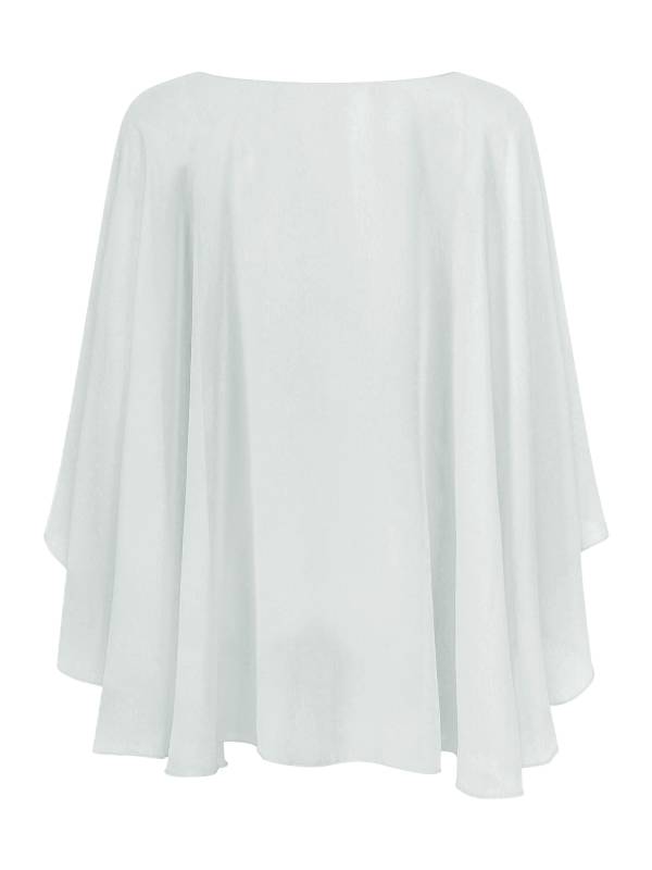 Women Chiffon High Low Shawl Wedding Capes Shrug thumb
