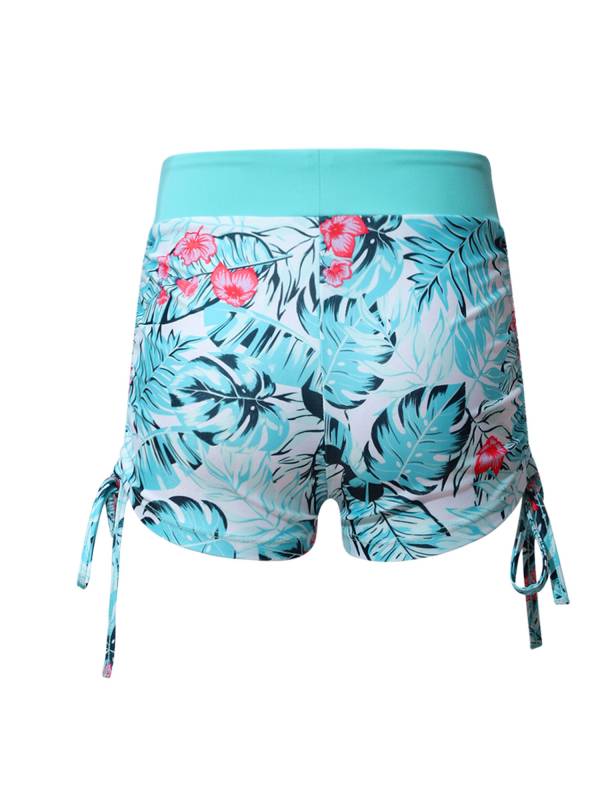 Kids Girls Palm Leaf and Butterfly Print Swim Shorts thumb