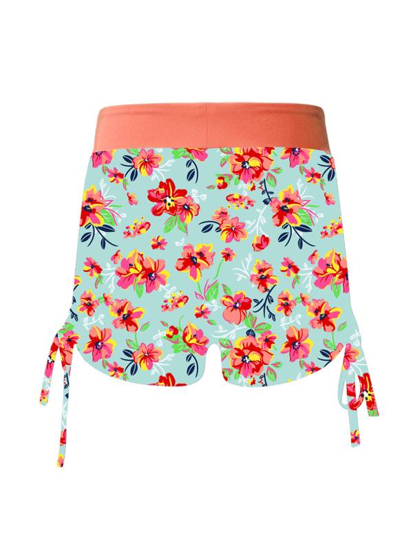 Kids Girls Palm Leaf and Butterfly Print Swim Shorts thumb