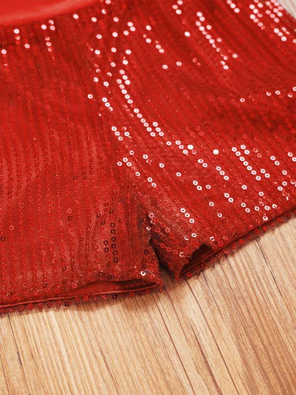 Kids Girls Allover Sequins Jazz Dance Shorts thumb