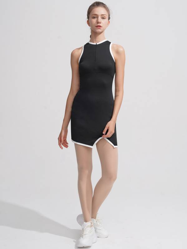 Women Golf Tennis Sport Dress Sleeveless Side Split Short Dress thumb