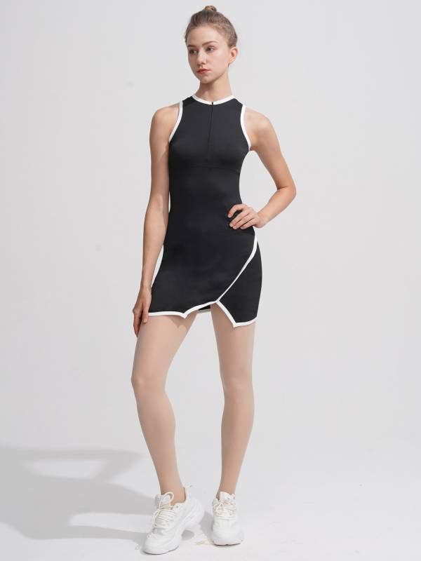 Women Golf Tennis Sport Dress Sleeveless Side Split Short Dress thumb