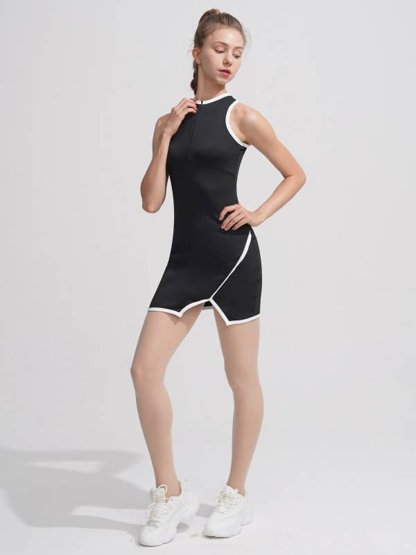 Women Golf Tennis Sport Dress Sleeveless Side Split Short Dress thumb