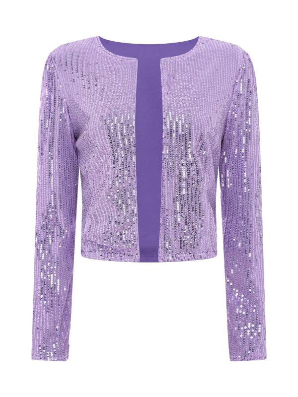 Women Sequin Open Front Coat Long Sleeve Outwear for Cocktail thumb