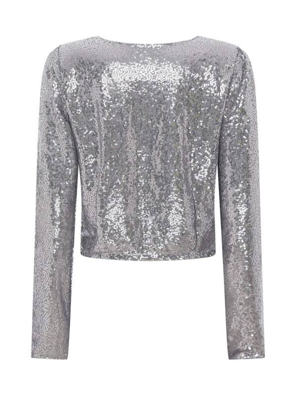 Women Sequin Open Front Coat Long Sleeve Outwear for Cocktail thumb