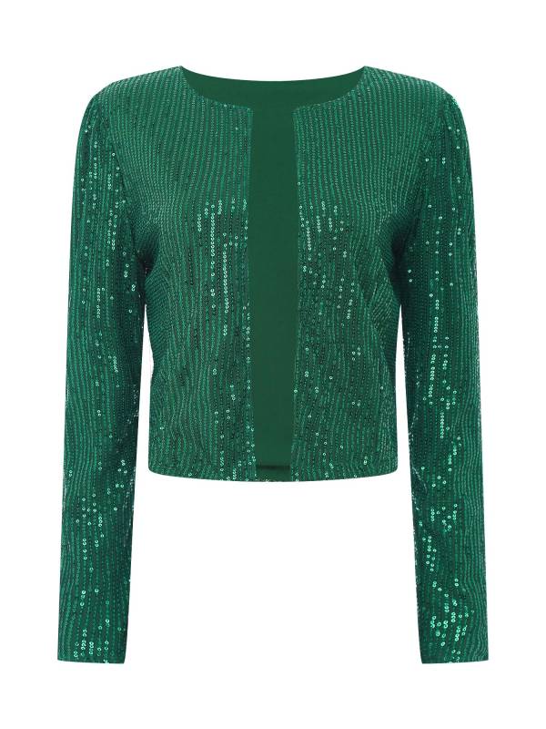 Women Sequin Open Front Coat Long Sleeve Outwear for Cocktail thumb