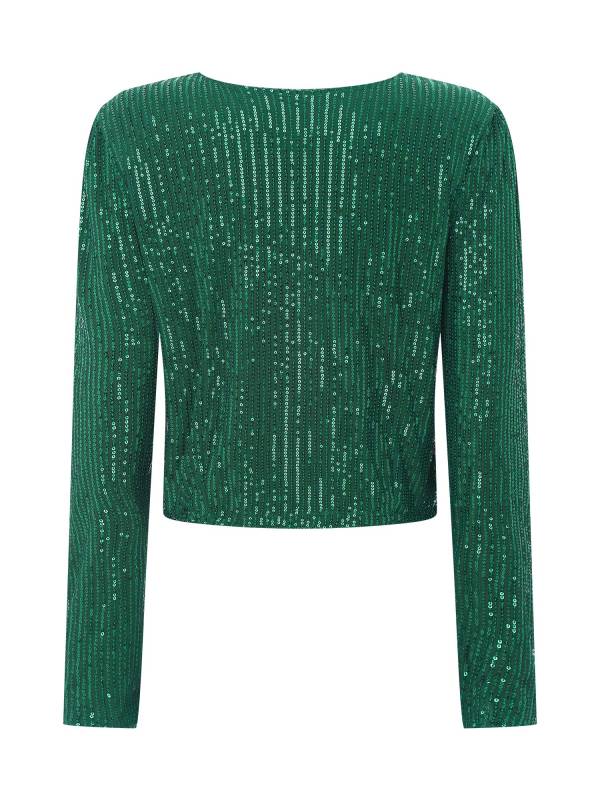 Women Sequin Open Front Coat Long Sleeve Outwear for Cocktail thumb