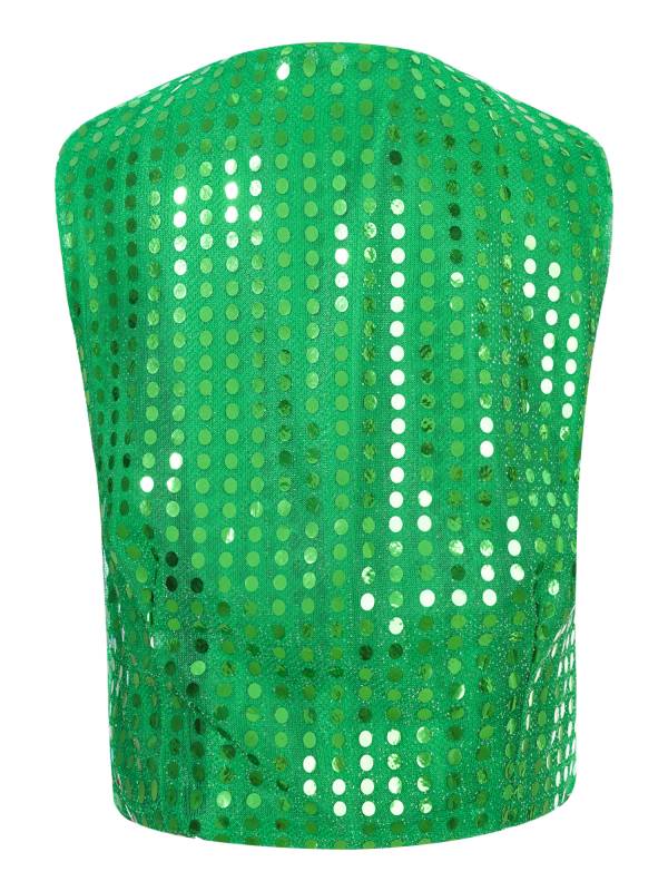 Kids Boys Glittery Sequin Jazz Dance Vest Waistcoat thumb
