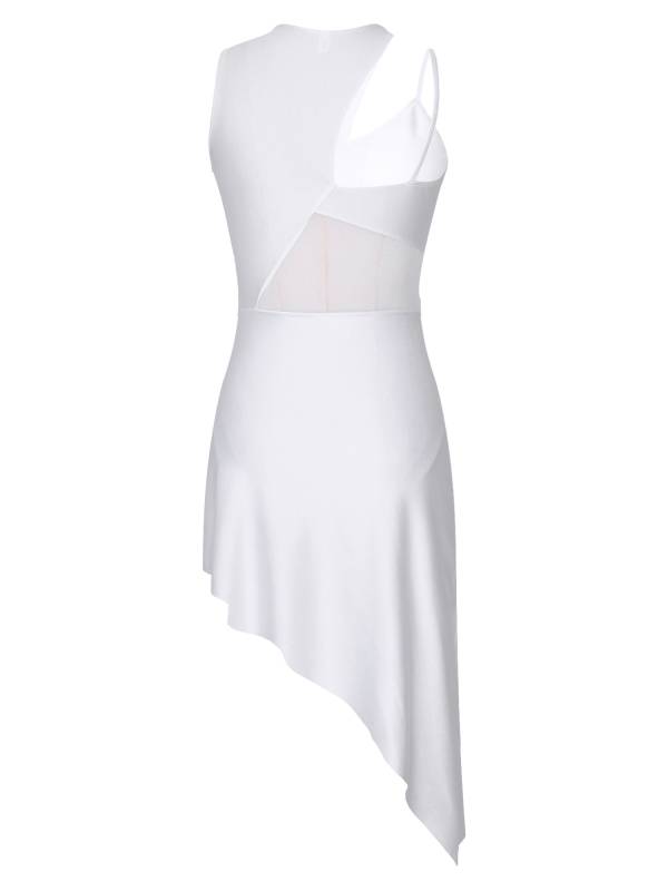 Women Sleeveless Side Slit Jazz Dance Dress thumb