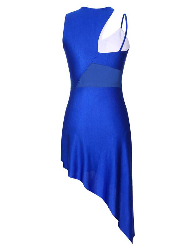 Women Sleeveless Side Slit Jazz Dance Dress thumb