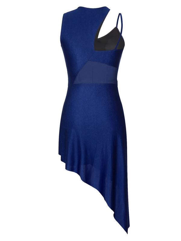 Women Sleeveless Side Slit Jazz Dance Dress thumb
