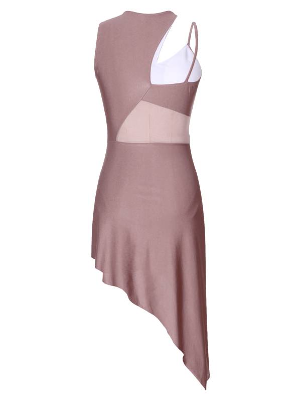 Women Sleeveless Side Slit Jazz Dance Dress thumb