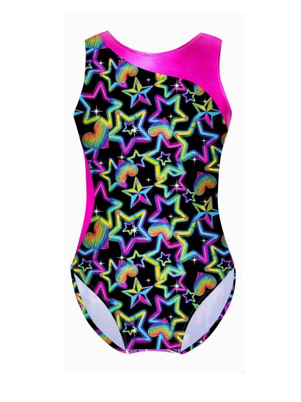 Kids Girls 2pcs Unicorn Rainbow Printed Gymnastics Dance Sets thumb