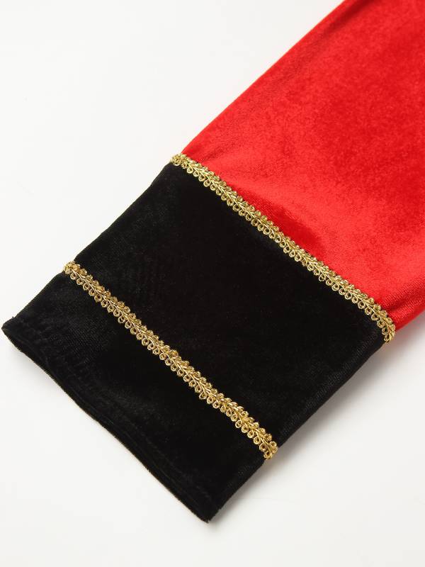 Men Circus Ringmaster Long Sleeve Lapel Showman Velvet Tailcoat thumb