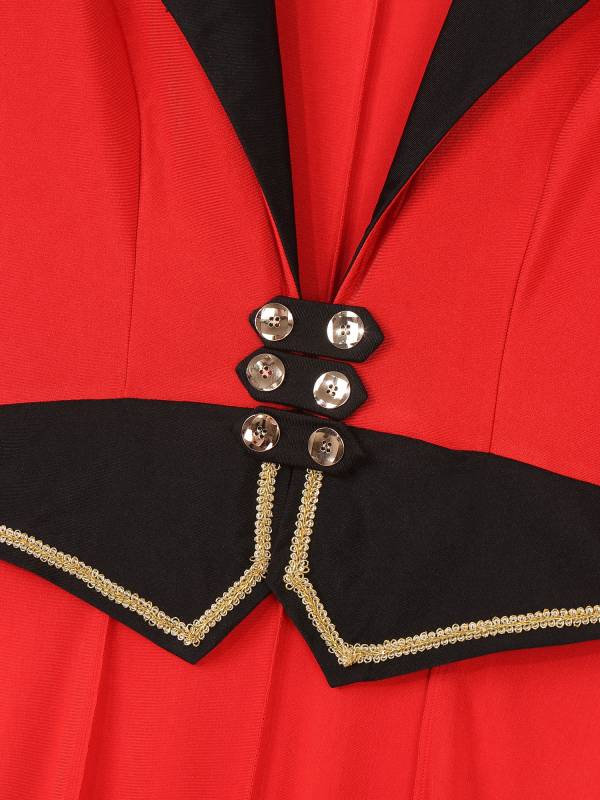 Women  Long Sleeve Color Block Circus Ringmaster Tailcoat thumb
