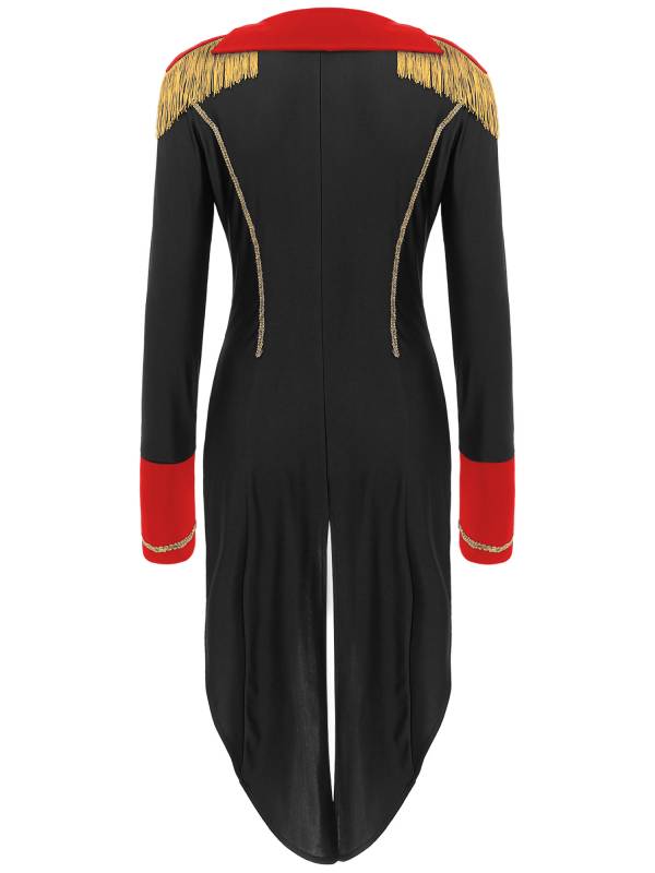 Women  Long Sleeve Color Block Circus Ringmaster Tailcoat thumb