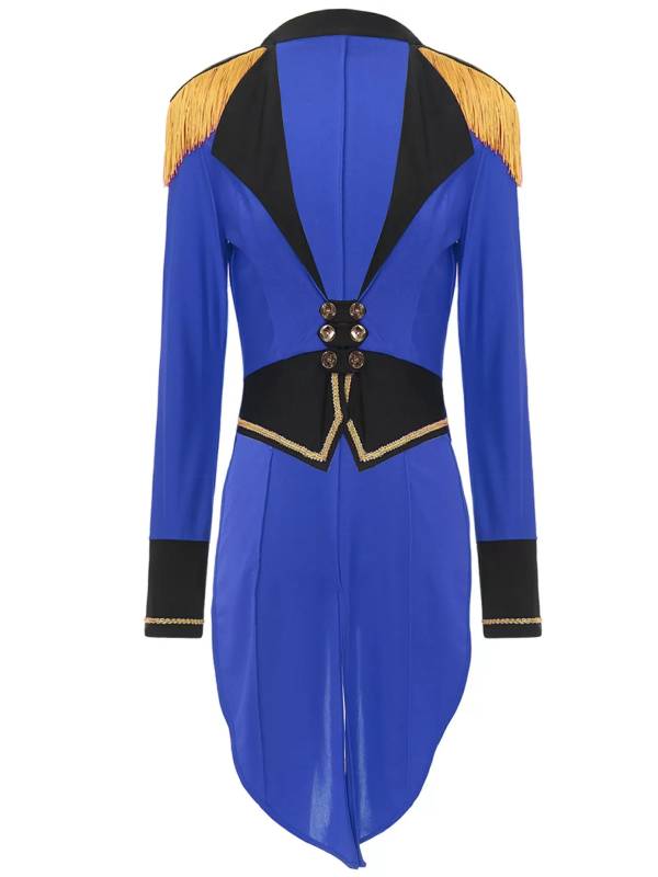 Women  Long Sleeve Color Block Circus Ringmaster Tailcoat thumb